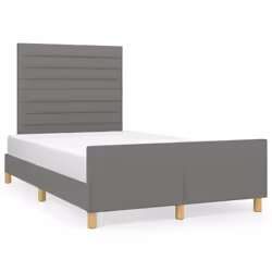 vidaXL Giroletto senza Materasso Grigio Scuro 120x200 cm Tessuto - Vista aggiuntiva 2