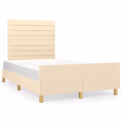 vidaXL Giroletto senza Materasso Crema 120x200 cm Tessuto - Vista aggiuntiva 2