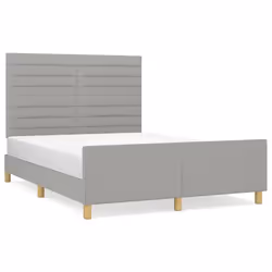 vidaXL Giroletto senza Materasso Grigio Chiaro 140x190 cm Tessuto - Vista aggiuntiva 2