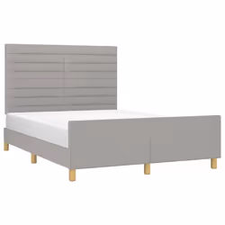 vidaXL Giroletto senza Materasso Grigio Chiaro 140x200 cm Tessuto - Vista aggiuntiva 3