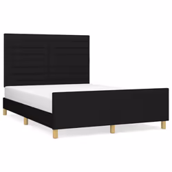 vidaXL Giroletto senza Materasso Nero 140x200 cm in Tessuto - Vista aggiuntiva 2