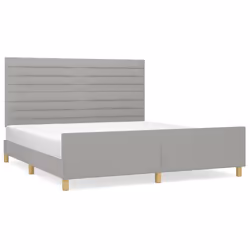 vidaXL Giroletto senza Materasso Grigio Chiaro 160x200 cm Tessuto - Vista aggiuntiva 2