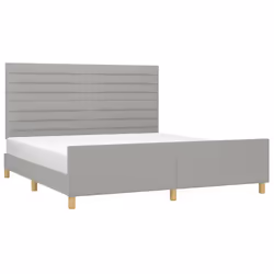 vidaXL Giroletto senza Materasso Grigio Chiaro 160x200 cm Tessuto - Vista aggiuntiva 3