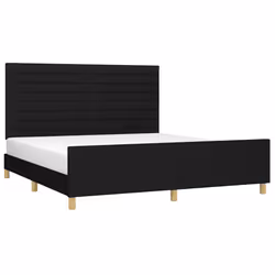 vidaXL Giroletto senza Materasso Nero 160x200 cm in Tessuto - Vista aggiuntiva 3