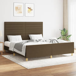 vidaXL Giroletto senza Materasso Marrone Scuro 160x200 cm Tessuto