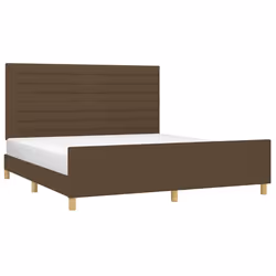 vidaXL Giroletto senza Materasso Marrone Scuro 160x200 cm Tessuto - Vista aggiuntiva 3