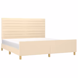 vidaXL Giroletto senza Materasso Crema 160x200 cm in Tessuto - Vista aggiuntiva 3