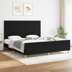 Giroletto con Testiera Nero 180x200 cm in Tessutocod mxl 73925