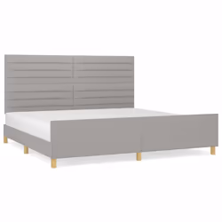 vidaXL Giroletto senza Materasso Grigio Chiaro 200x200 cm Tessuto - Vista aggiuntiva 2
