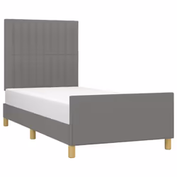 vidaXL Giroletto senza Materasso Grigio Scuro 80x200 cm Tessuto - Vista aggiuntiva 3