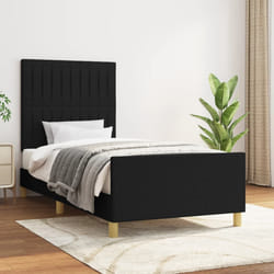vidaXL Giroletto senza Materasso Nero 80x200 cm Tessuto
