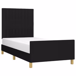 vidaXL Giroletto senza Materasso Nero 80x200 cm Tessuto - Vista aggiuntiva 3