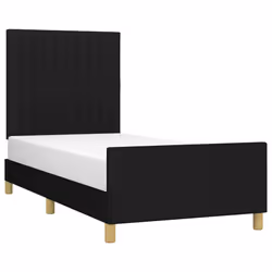 Giroletto con Testiera Nero 90x190 cm in Tessutocod mxl 97951 - Vista aggiuntiva 3