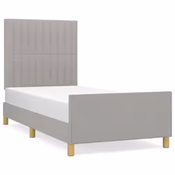 vidaXL Giroletto senza Materasso Grigio Chiaro 90x200 cm Tessuto - Vista aggiuntiva 2