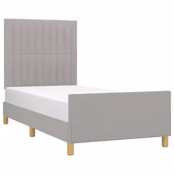vidaXL Giroletto senza Materasso Grigio Chiaro 90x200 cm Tessuto - Vista aggiuntiva 3