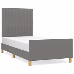 vidaXL Giroletto senza Materasso Grigio Scuro 90x200 cm Tessuto - Vista aggiuntiva 2