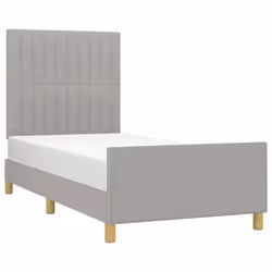Giroletto con Testiera Grigio Chiaro 100x200 cm in Tessutocod mxl 97955 - Vista aggiuntiva 3