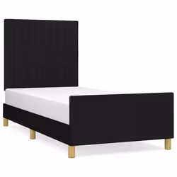 vidaXL Giroletto senza Materasso Nero 100x200 cm in Tessuto - Vista aggiuntiva 2