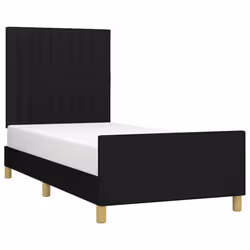 vidaXL Giroletto senza Materasso Nero 100x200 cm in Tessuto - Vista aggiuntiva 3