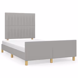 vidaXL Giroletto senza Materasso Grigio Chiaro 120x200 cm Tessuto - Vista aggiuntiva 2