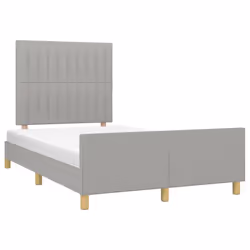 vidaXL Giroletto senza Materasso Grigio Chiaro 120x200 cm Tessuto - Vista aggiuntiva 3