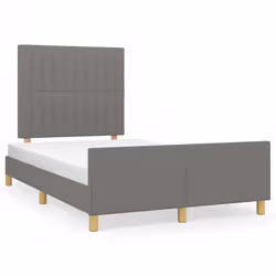 vidaXL Giroletto senza Materasso Grigio Scuro 120x200 cm Tessuto - Vista aggiuntiva 2