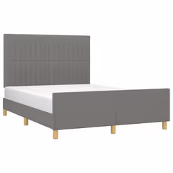 vidaXL Giroletto senza Materasso Grigio Scuro 140x200 cm Tessuto - Vista aggiuntiva 3
