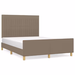 vidaXL Giroletto senza Materasso Tortora 140x200 cm in Tessuto - Vista aggiuntiva 2