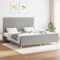 vidaXL Giroletto senza Materasso Grigio Chiaro 160x200 cm Tessuto