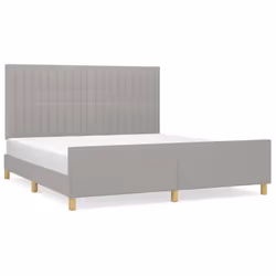 vidaXL Giroletto senza Materasso Grigio Chiaro 160x200 cm Tessuto - Vista aggiuntiva 2