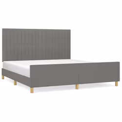vidaXL Giroletto senza Materasso Grigio Scuro 160x200 cm Tessuto - Vista aggiuntiva 2
