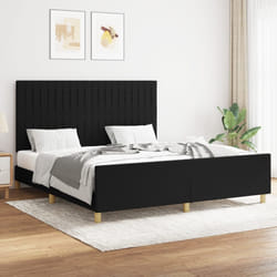 vidaXL Giroletto senza Materasso Nero 160x200 cm in Tessuto