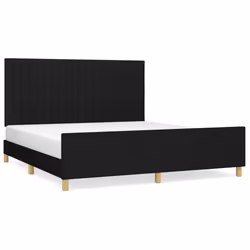 vidaXL Giroletto senza Materasso Nero 160x200 cm in Tessuto - Vista aggiuntiva 2