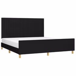 vidaXL Giroletto senza Materasso Nero 160x200 cm in Tessuto - Vista aggiuntiva 3