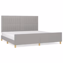 vidaXL Giroletto senza Materasso Grigio Chiaro 200x200 cm Tessuto - Vista aggiuntiva 2