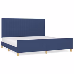 vidaXL Giroletto senza Materasso Blu 200x200 cm in Tessuto - Vista aggiuntiva 2