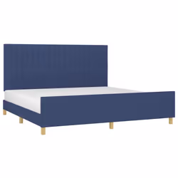 vidaXL Giroletto senza Materasso Blu 200x200 cm in Tessuto - Vista aggiuntiva 3