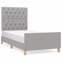 vidaXL Giroletto senza Materasso Grigio Chiaro 80x200 cm Tessuto - Vista aggiuntiva 2