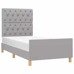 vidaXL Giroletto senza Materasso Grigio Chiaro 80x200 cm Tessuto - Vista aggiuntiva 3