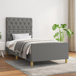 vidaXL Giroletto senza Materasso Grigio Scuro 80x200 cm Tessuto