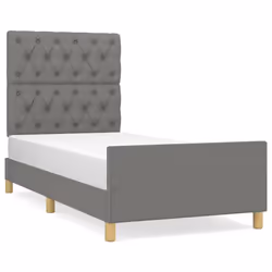 vidaXL Giroletto senza Materasso Grigio Scuro 80x200 cm Tessuto - Vista aggiuntiva 2