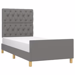 vidaXL Giroletto senza Materasso Grigio Scuro 80x200 cm Tessuto - Vista aggiuntiva 3