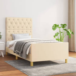 vidaXL Giroletto senza Materasso Crema 80x200 cm in Tessuto