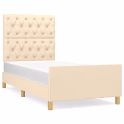 vidaXL Giroletto senza Materasso Crema 80x200 cm in Tessuto - Vista aggiuntiva 2