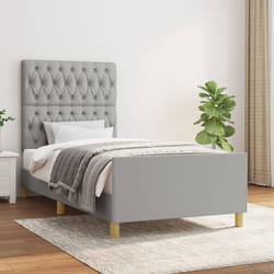 vidaXL Giroletto senza Materasso Grigio Chiaro 90x190 cm Tessuto