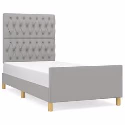 vidaXL Giroletto senza Materasso Grigio Chiaro 90x190 cm Tessuto - Vista aggiuntiva 2