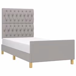 vidaXL Giroletto senza Materasso Grigio Chiaro 90x190 cm Tessuto - Vista aggiuntiva 3