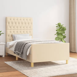 vidaXL Giroletto senza Materasso Crema 90x190 cm in Tessuto