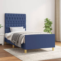 vidaXL Giroletto senza Materasso Blu 90x190 cm in Tessuto