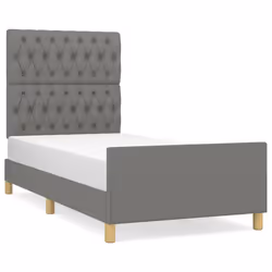 vidaXL Giroletto senza Materasso Grigio Scuro 90x200 cm Tessuto - Vista aggiuntiva 2